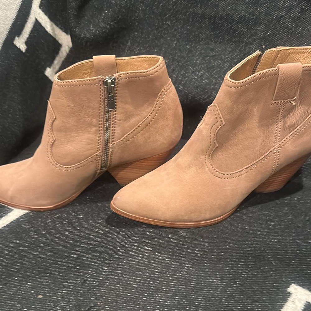 Frye Tan Ankle Booties with Suede Finish - Picture 3 of 3